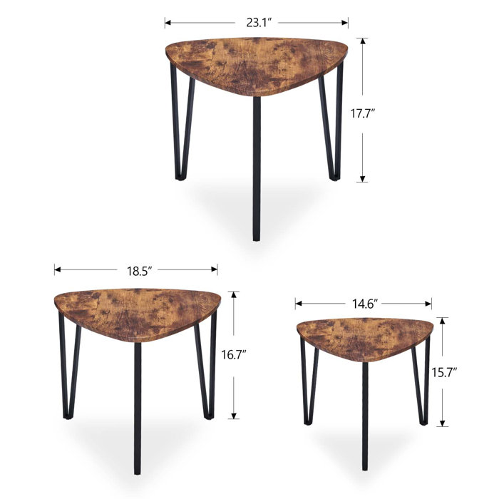 Wrought Studio Nyasia 3 Piece Coffee Table Set & Reviews Wayfair